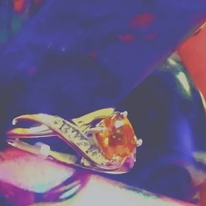 NWT- IMPERIAL CITRINE/WHITE TOPAZ/ 925 RING. SIZE